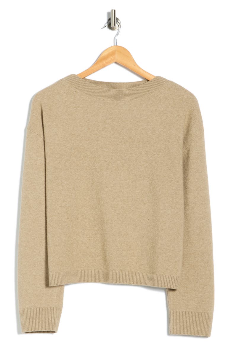 Boat Neck Drop Shoulder Sweater, Alternate, color, LIGHT TAN