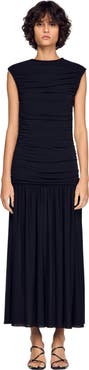 SANDRO Draped maxi dress