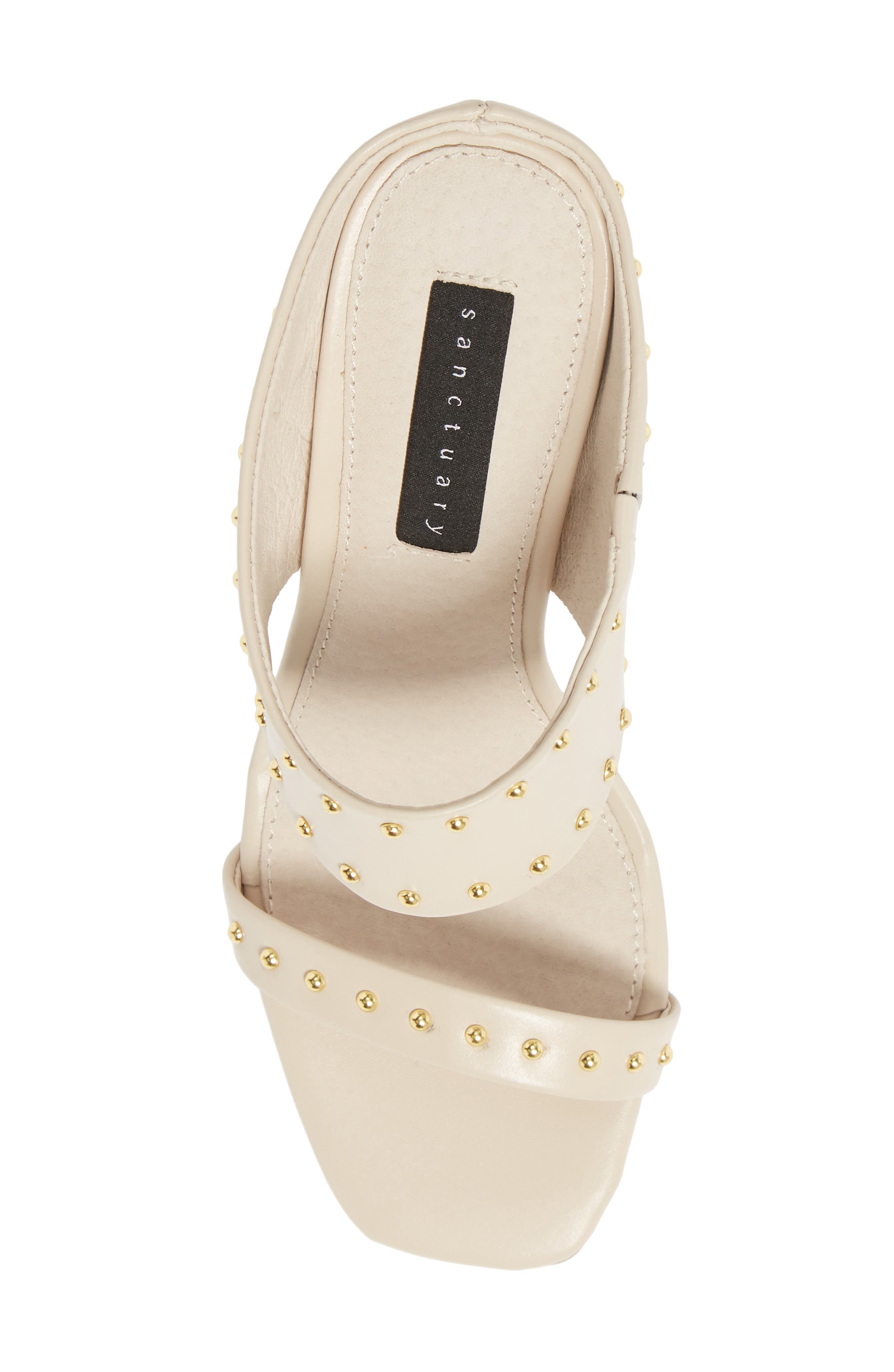 Spears Studded Slide Sandal, Alternate, color, BONE LEATHER