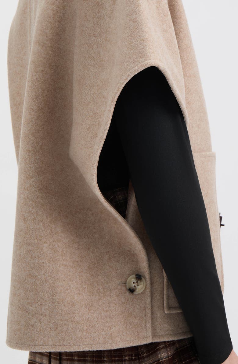 Hunter Knit Tweed Cape, Alternate, color, Beige