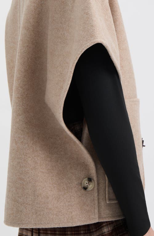 Hunter Knit Tweed Cape In Neutral