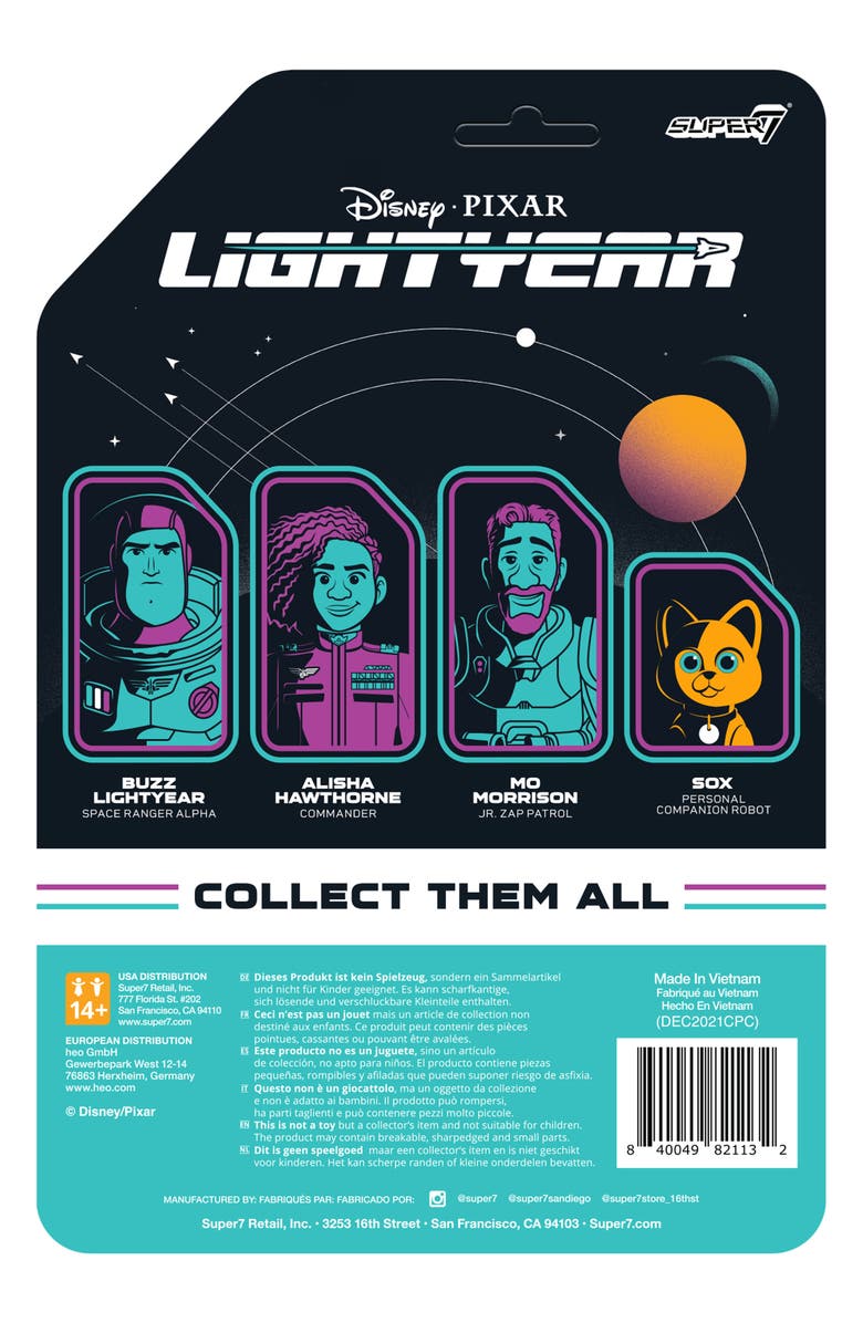 SUPER7 x Disney Pixar 'Lightyear' Buzz Lightyear ReAction<sup>™</sup> Figure, Alternate, color, Black Multi