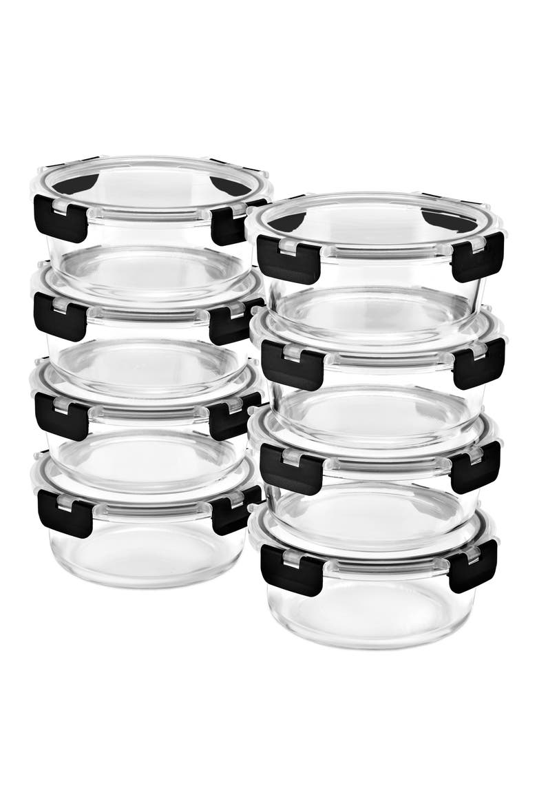 8-Pack Glass Food Prep Storage Containers, Alternate, color, CLEAR