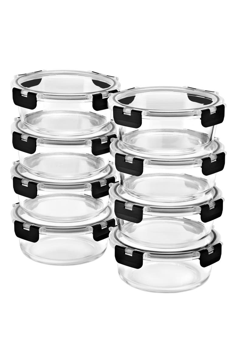 SORBUS 8-Pack Glass Food Prep Storage Containers, Alternate, color, Clear
