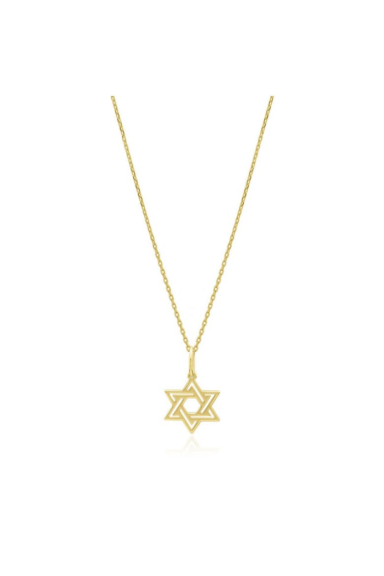Double Gold Star of David Necklace, Main, color, Yellow Gold