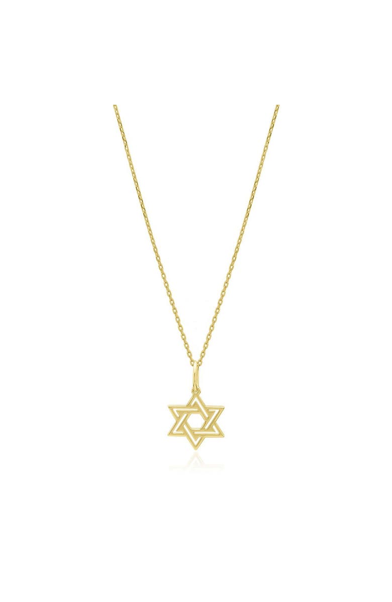 The Lovery Fine Jewelry Double Gold Star of David Necklace, Main, color, Yellow Gold