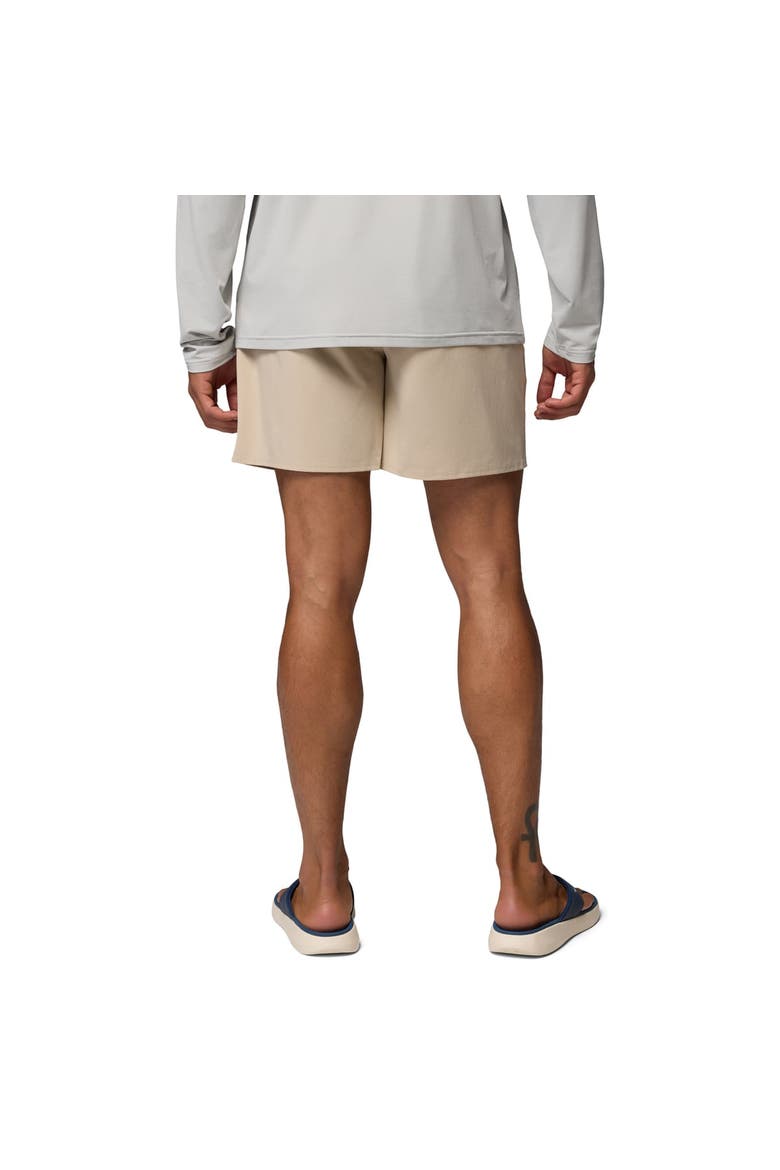Men's Columbia  Natural Ohio State Buckeyes PFG Terminal Roamer™ Omni-Shade™ Stretch Shorts, Alternate, color, Natural