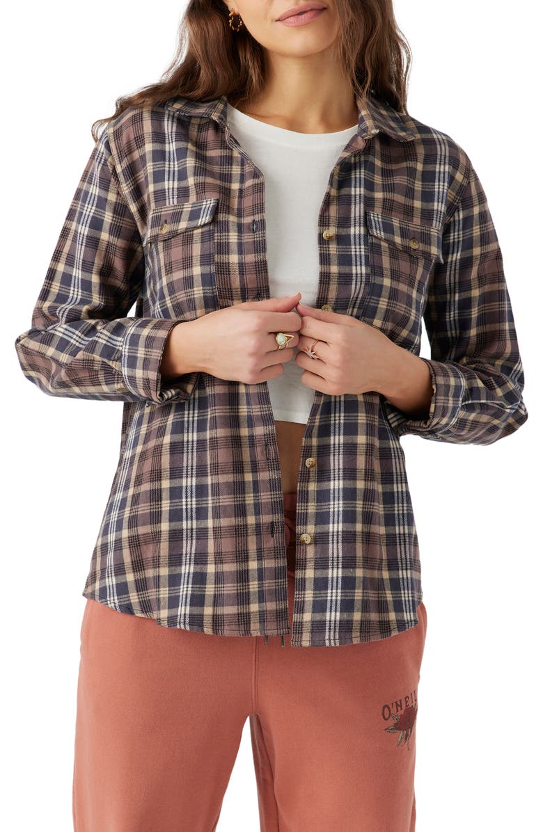 O'Neill Nash Plaid Flannel Button-Up Shirt, Main, color,