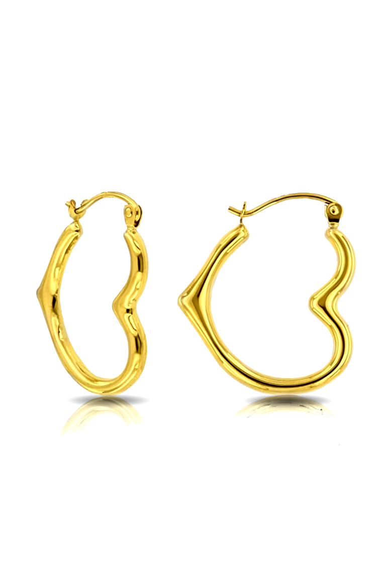 Hanging Heart Hoop Earrings, Main, color, Gold