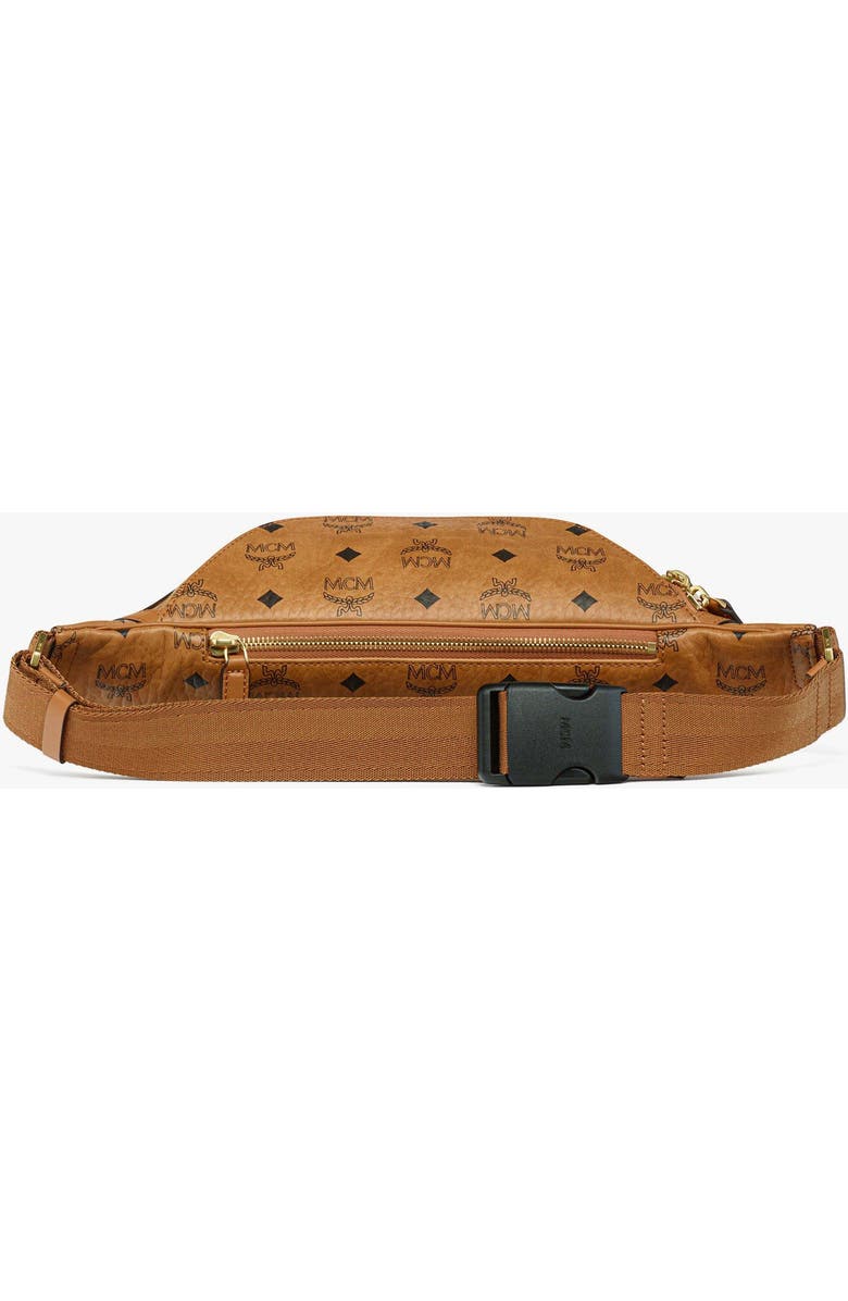 MCM Medium Fursten Belt Bag in Rabot Visetos, Alternate, color, Cognac
