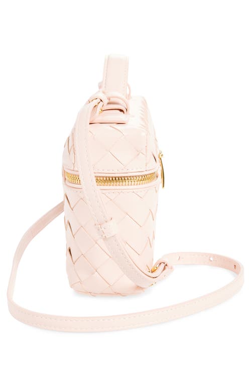 Bottega Veneta Intrecciato Leather Convertible Vanity Case In 6805 Cameo-gold