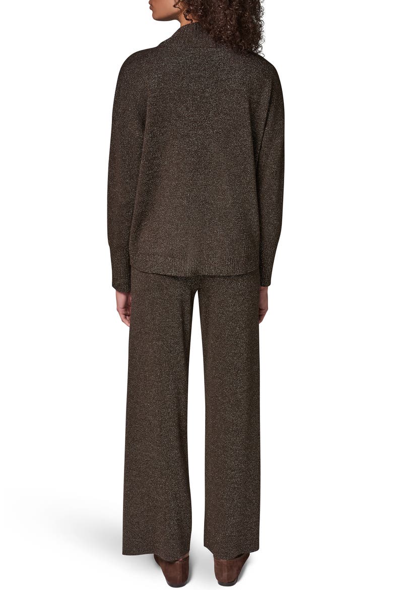 Metallic Mock Neck Sweater, Alternate, color, ESPRSSO/ SI
