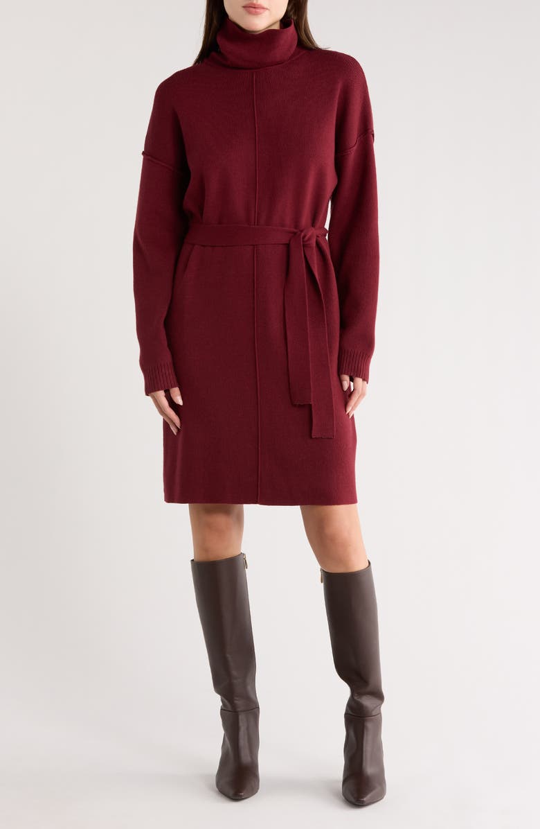 STITCHDROP Hickory Run Long Sleeve Sweater Dress, Main, color, Craisin
