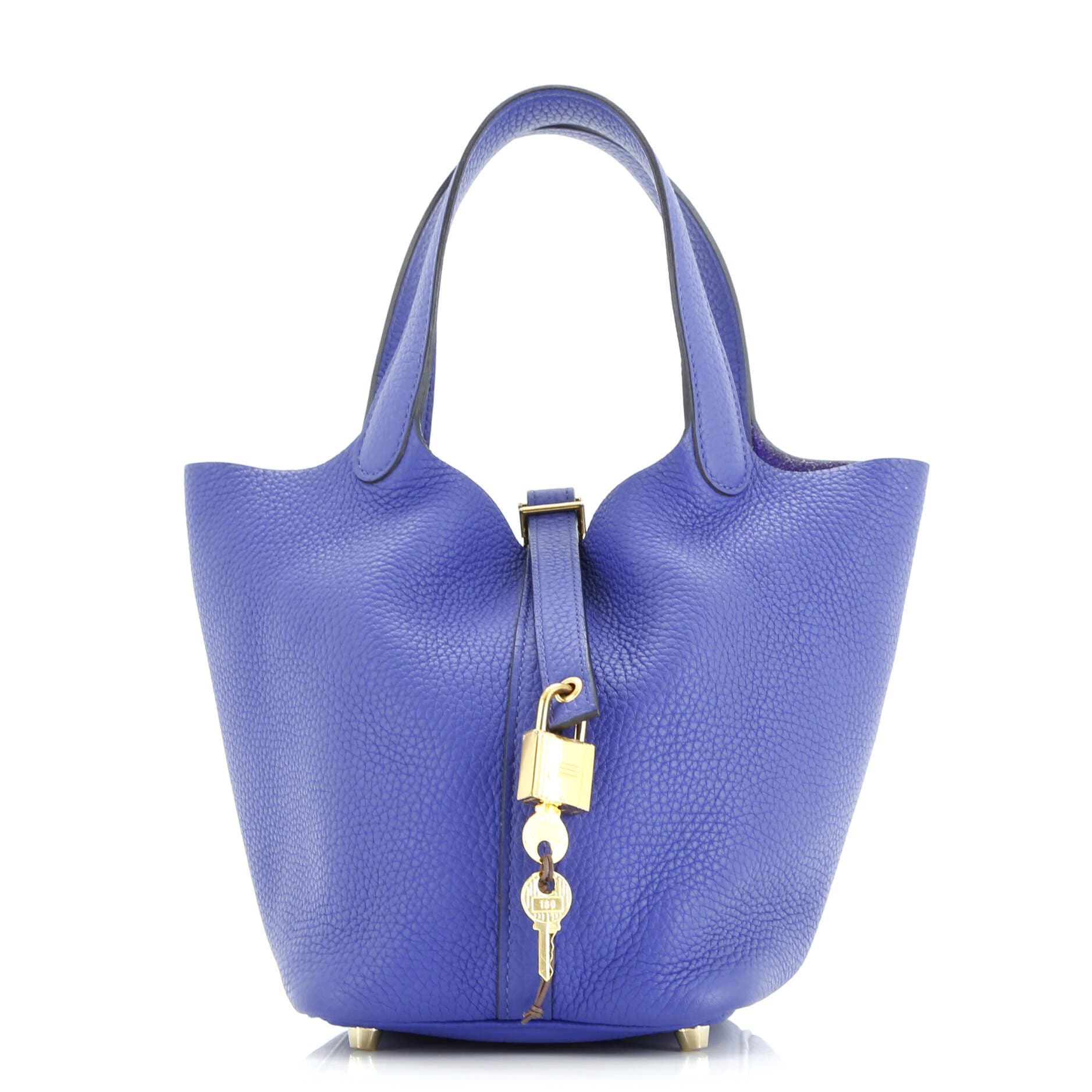 Pre-Owned Hermes Picotin Lock Bag Clemence PM, Main, color, Bleu Electrique