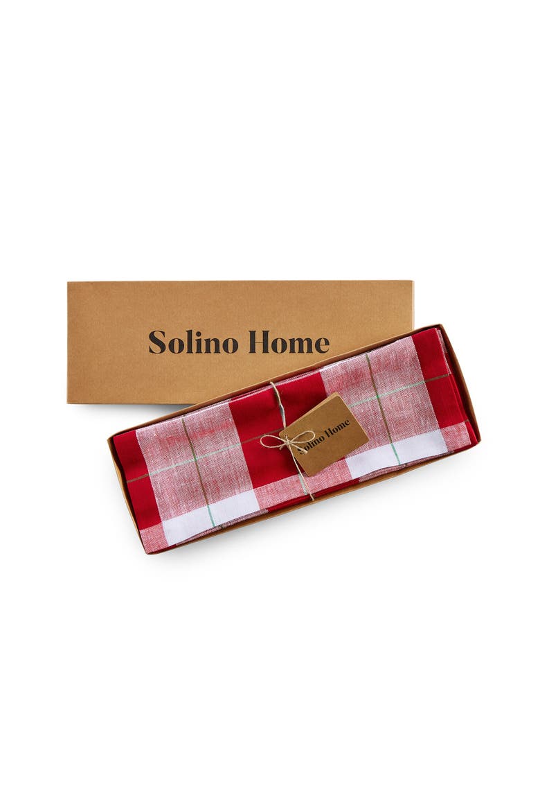 Linen Placemats Set od 4, 14 x 20" - Very Merry Plaid, Alternate, color, Very Merry