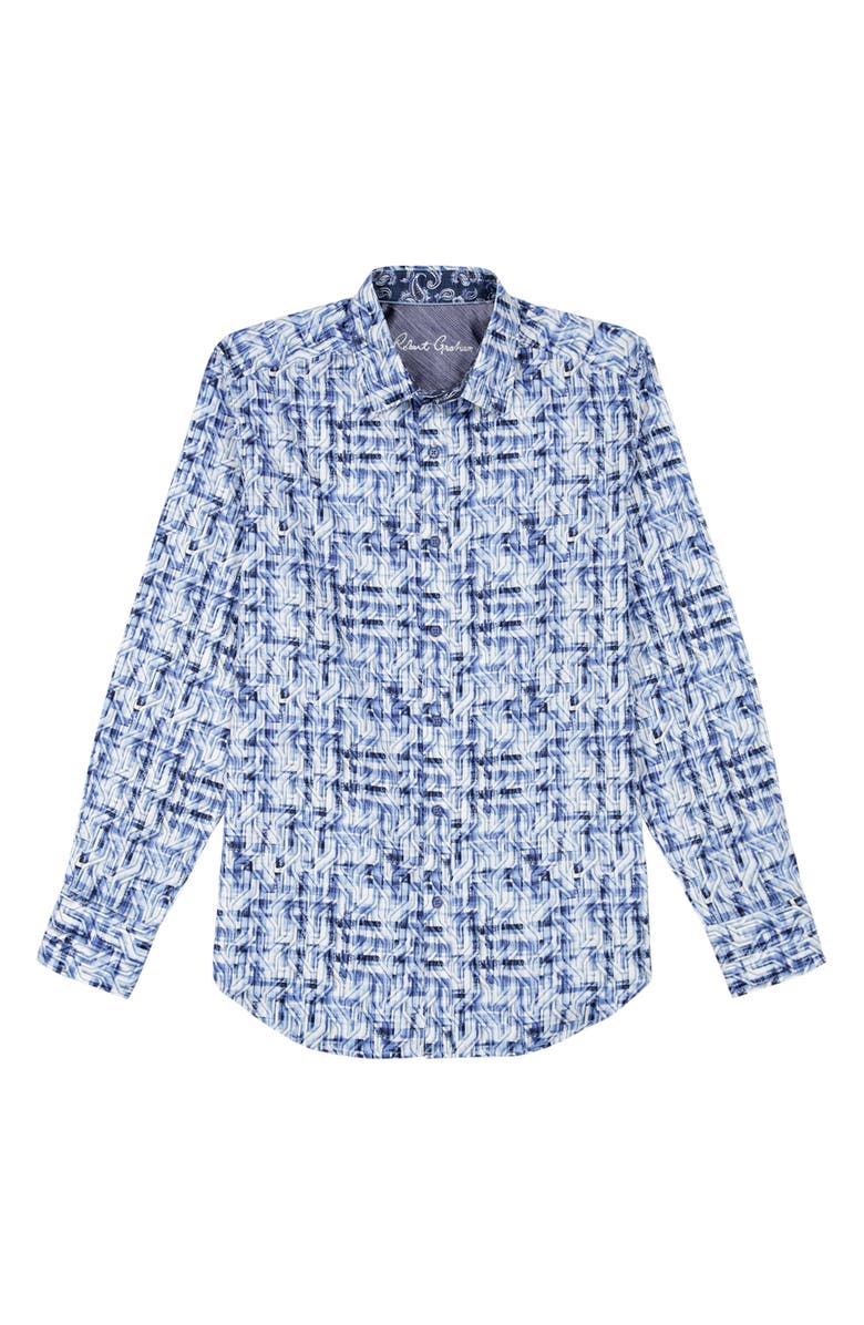 Robert Graham Erasmus Rope Jacquard Cotton Button-Up Shirt, Alternate, color, 