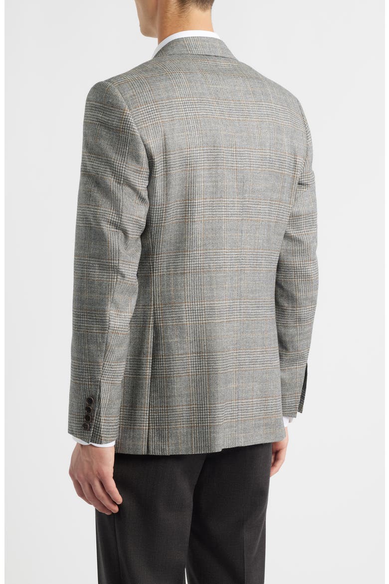 Siena Regular Fit Grey Glen Check Wool & Silk Blend Sport Coat, Alternate, color, GREY