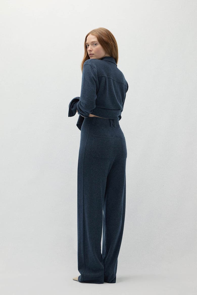 Naples Denim Cashmere Wide Leg Pants, Alternate, color, Indigo