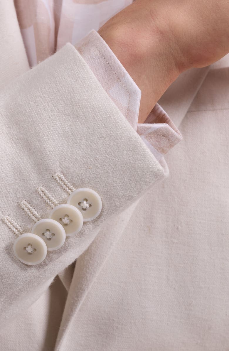 Bugatchi Aerolinen Linen Blend Sport Coat, Alternate, color, Ivory