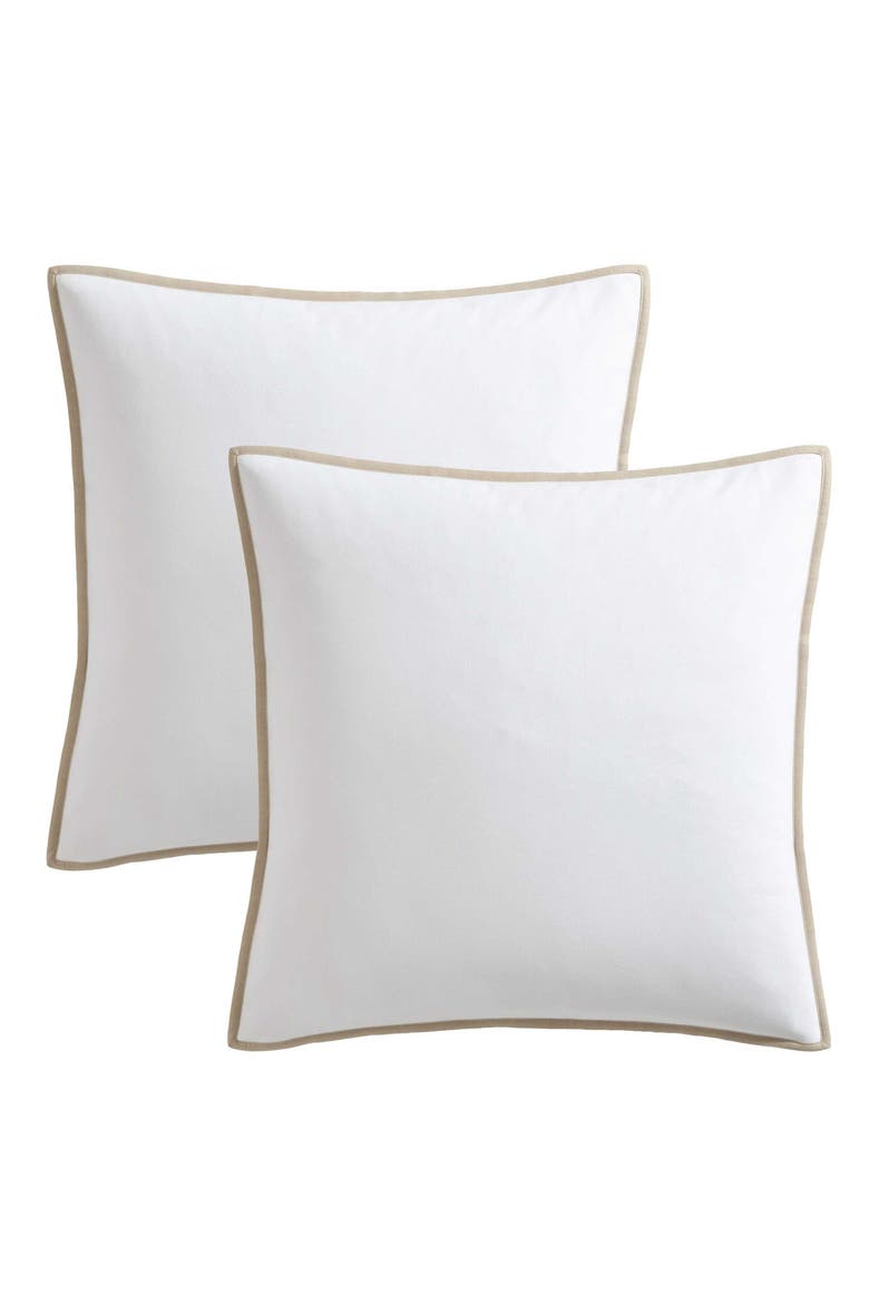 Basic Canvas Set of 2 European Shams, Main, color, WHITE