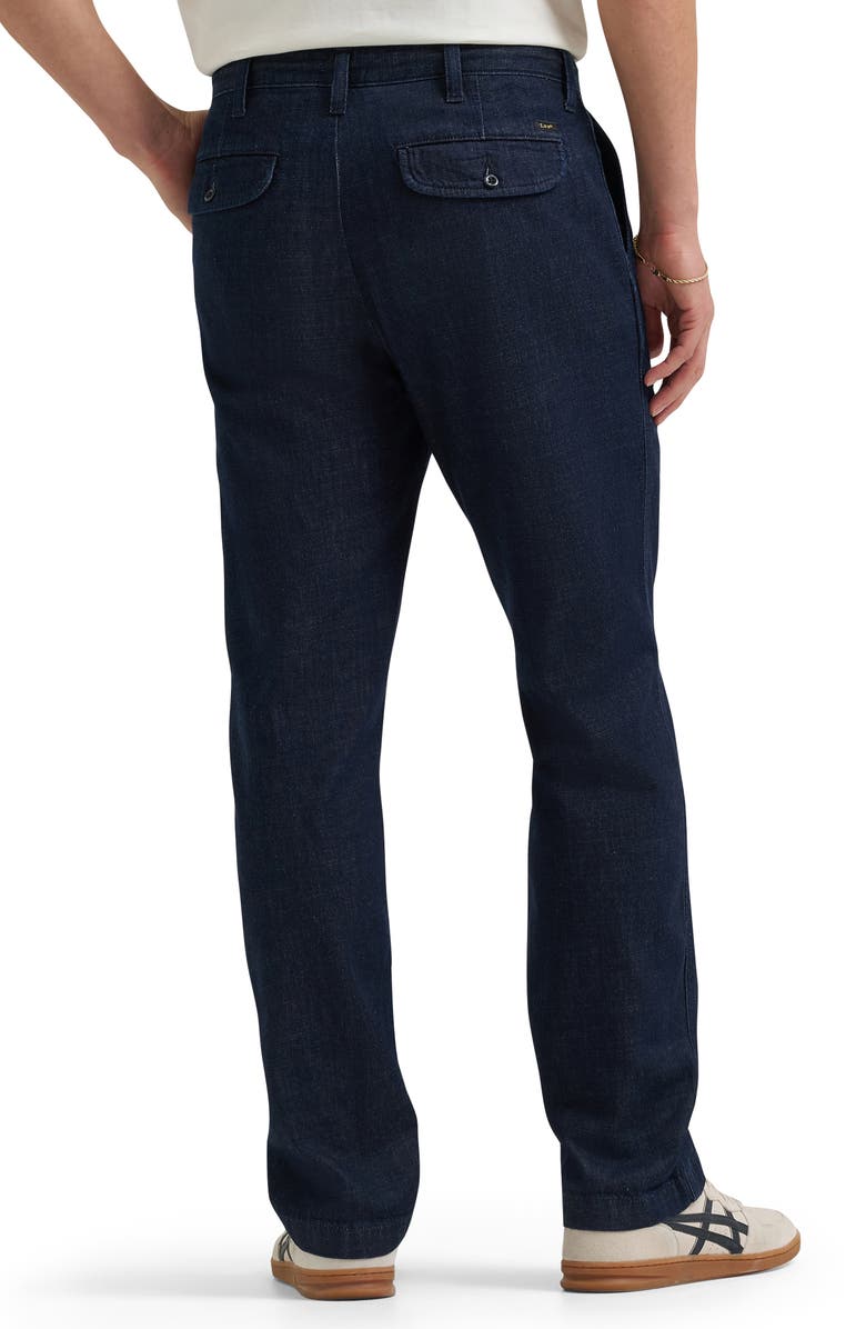 Lee Relaxed Pleated Straight Leg Jeans, Alternate, color, Rinse