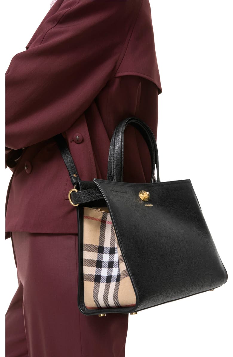 Burberry Small Cotswolds Check Tote, Alternate, color, Black