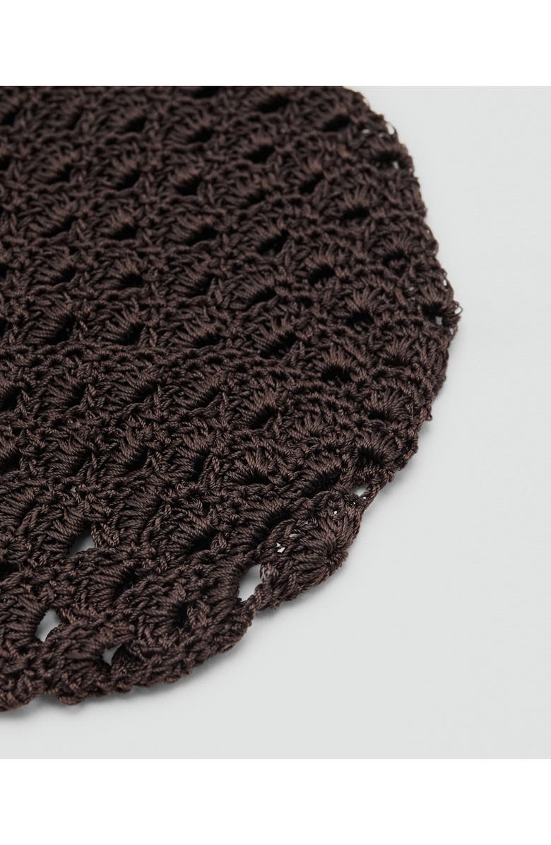 MANGO Crochet Hat, Alternate, color, Chocolate