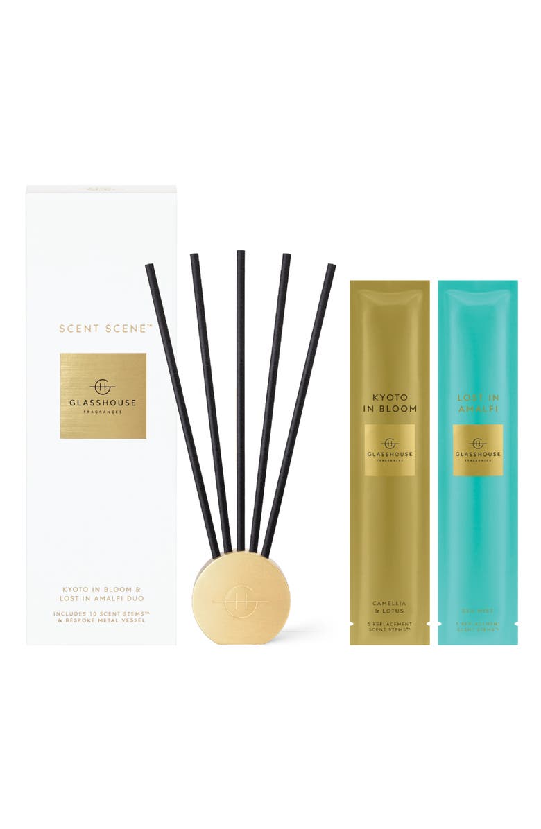 Glasshouse Fragrances Scent Scene<sup>™</sup> Duo Liquidless Fragrance Diffuser & Scents, Main, color, Kyoto In Bloom