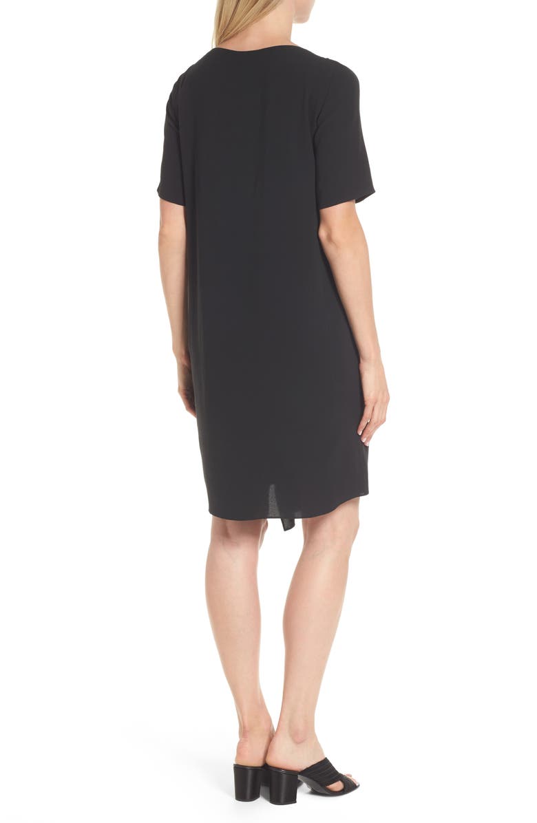 Eileen Fisher Asymmetrical Silk Shift Dress, Alternate, color,