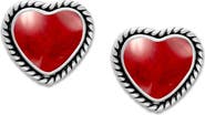 SAMUEL B. Sterling Silver Shell Heart Stud Earrings