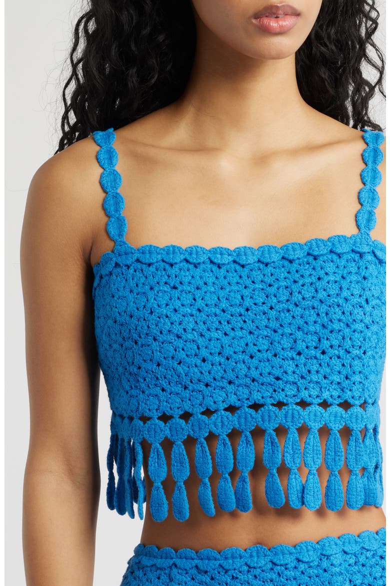 Elie Two-Piece Fringe Dress, Alternate, color, CORNFLOWER