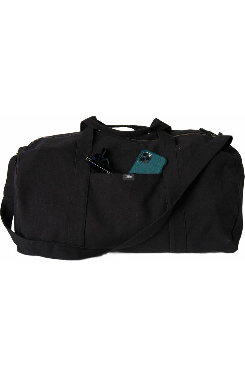 Terra Thread Organic Cotton Duffle Bag, Main, color, Ivory Black