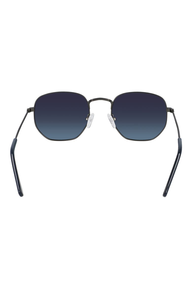 51mm Polarized Angular Round Sunglasses, Alternate, color, GUNMETAL