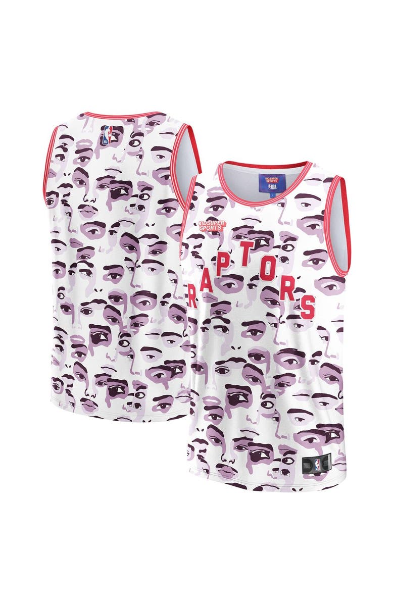 NBA X KIDSUPER Unisex NBA & KidSuper Studios by Fanatics White Toronto Raptors Hometown Jersey, Main, color, White
