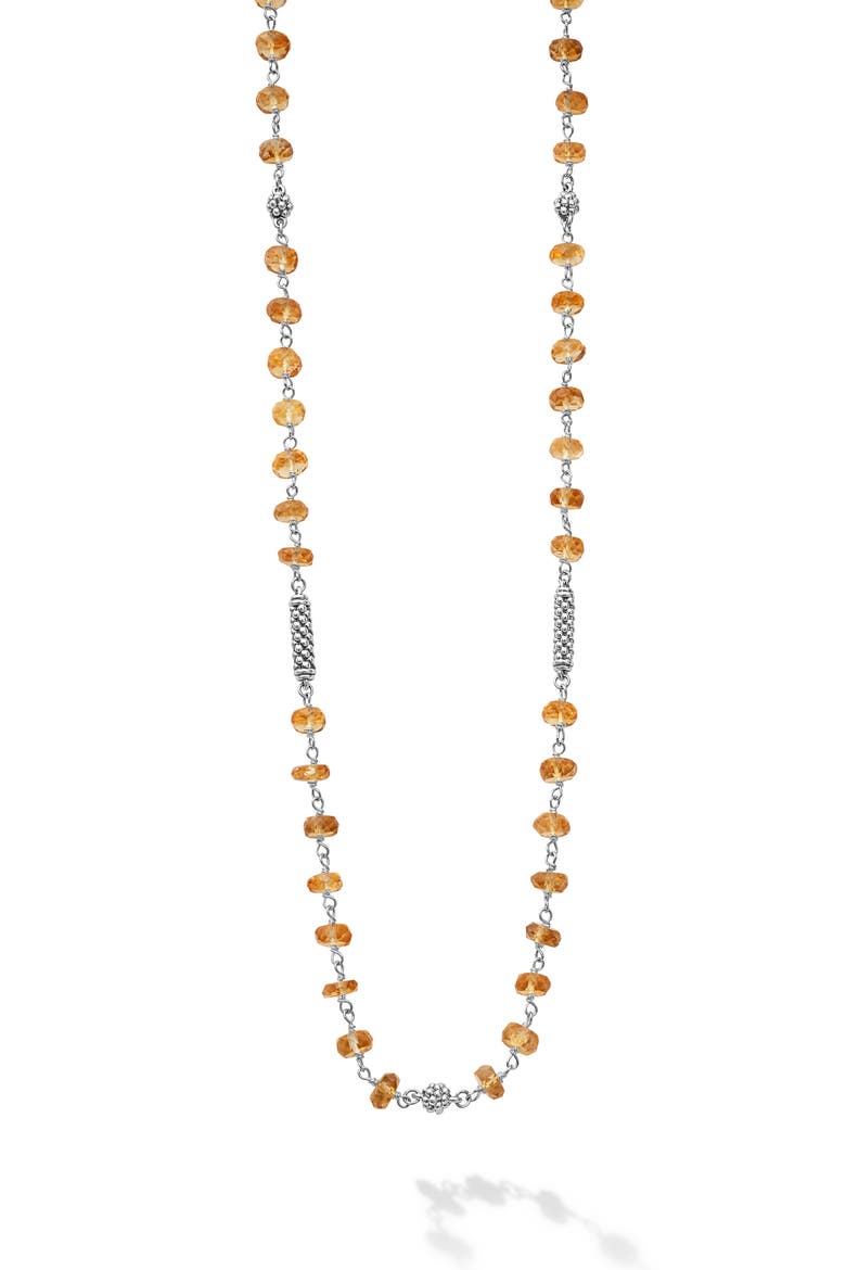 Caviar Icon Beaded Citrine Toggle Necklace, Alternate, color, CITRINE