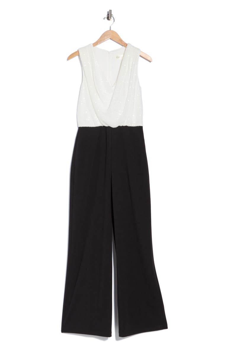 Drape Neck Jumpsuit, Alternate, color, BWT