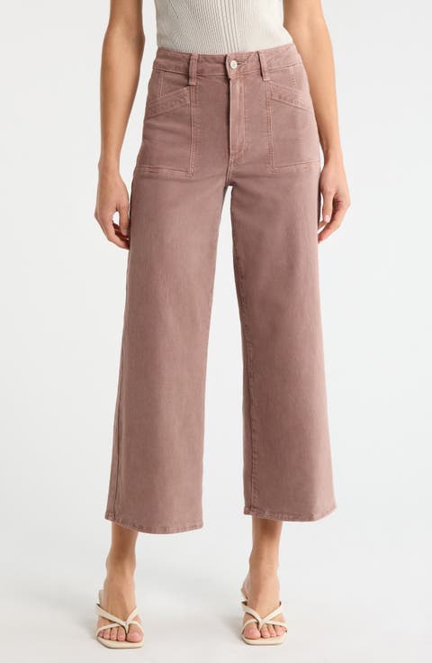 Anessa High Waist Ankle Wide Leg Jeans (Vintage Mauve Mist)