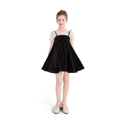 Onyx Velvet Bow Dress