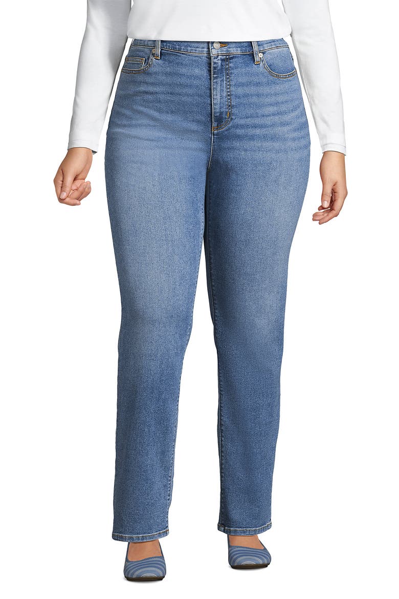 Recover High Rise Straight Leg Blue Jeans, Main, color, Beau Blue