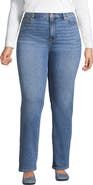Lands' End Recover High Rise Straight Leg Blue Jeans