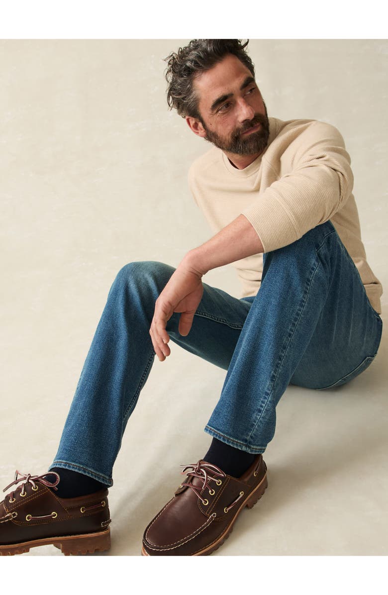 Faherty Stretch Terry Straight Leg Five-Pocket Knit Pants, Alternate, color, 