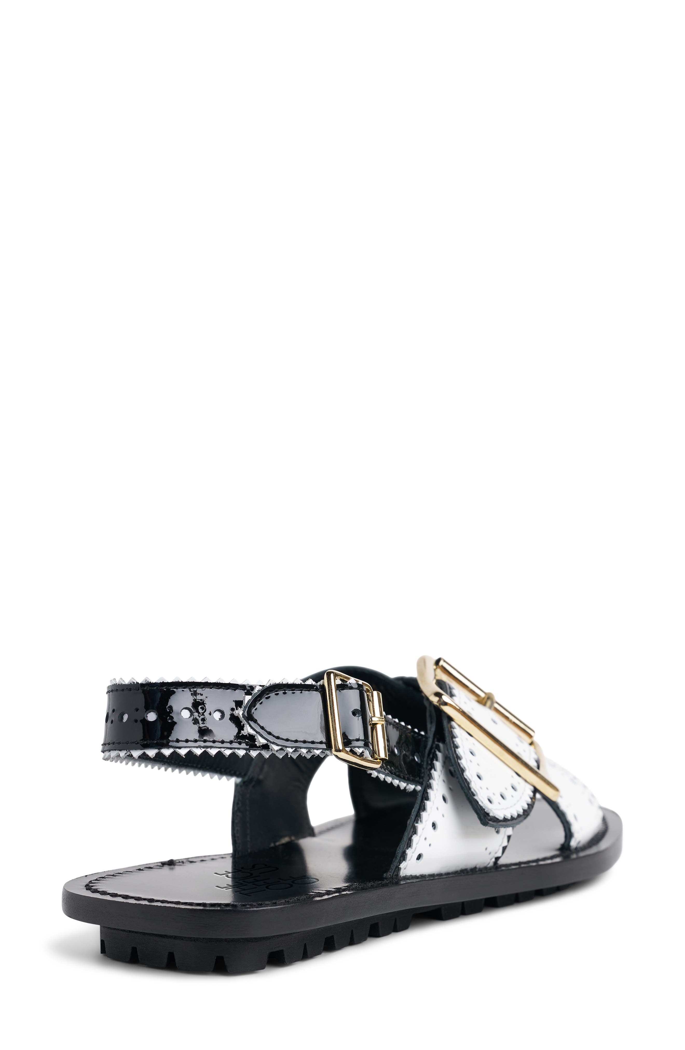 THE OFFICE OF US Ms. Camille Leather Sandal, Alternate, color, Black/ White