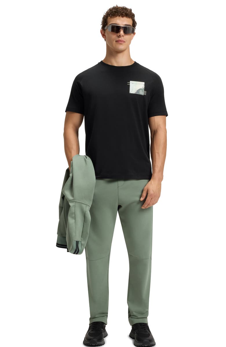 BOSS Stripe Zone Stretch Cotton Blend Graphic T-Shirt, Alternate, color, Black