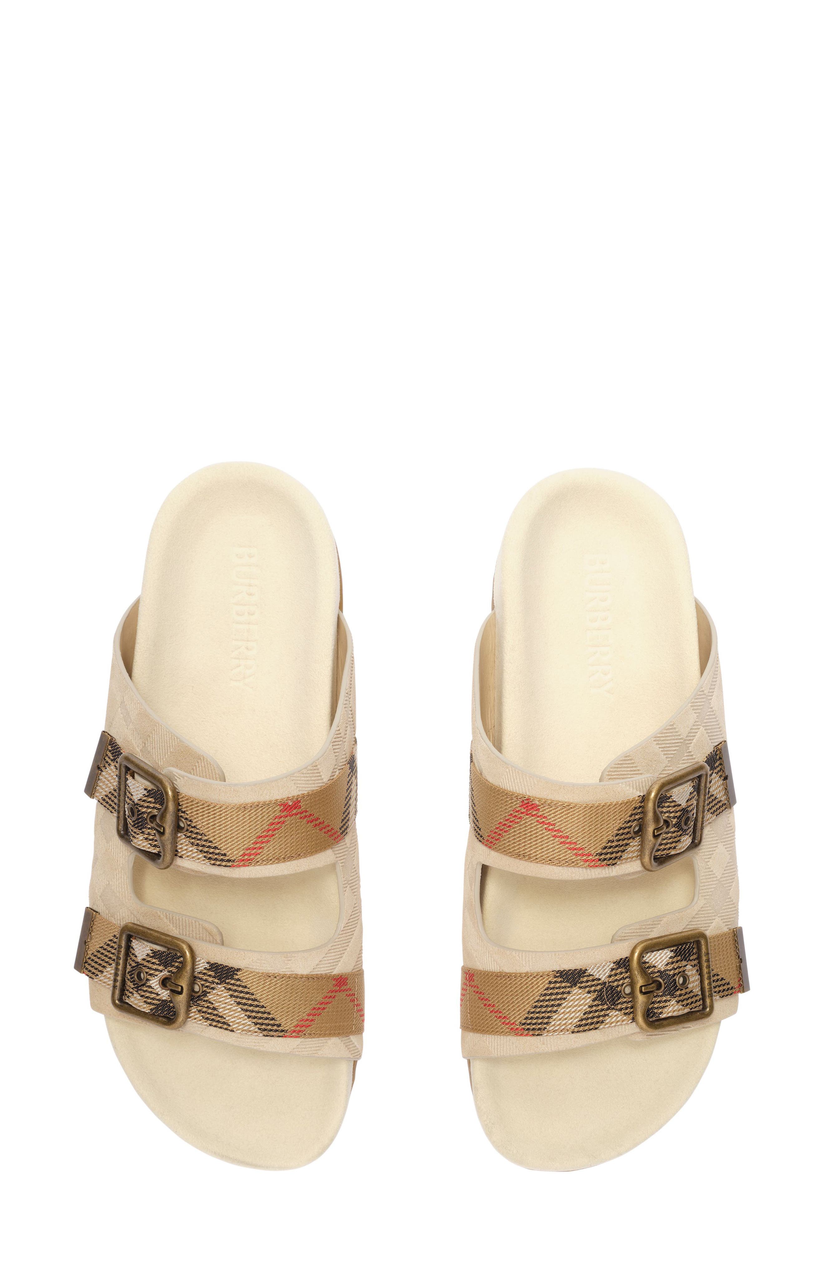 Burberry Urchin Slide Sandal, Alternate, color, Beige