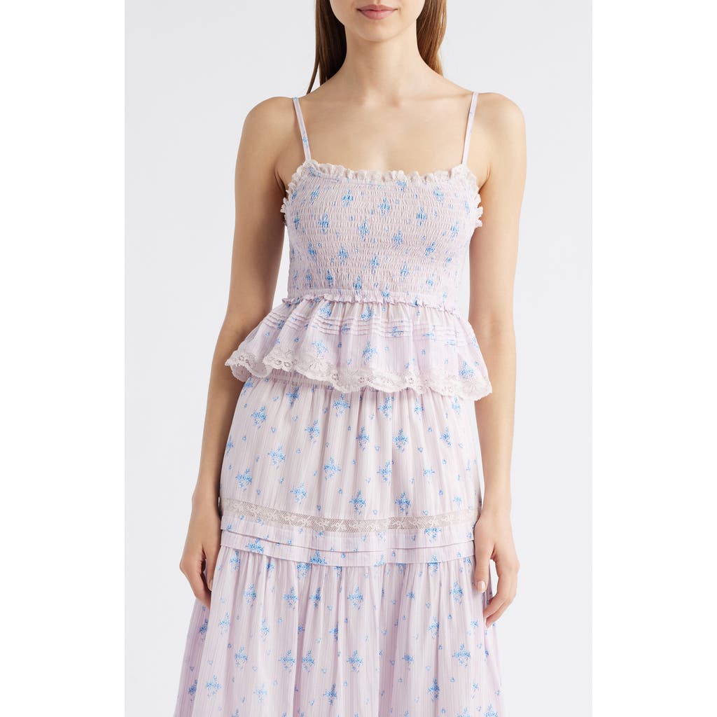 Loveshackfancy Floral-lace Smocked Top