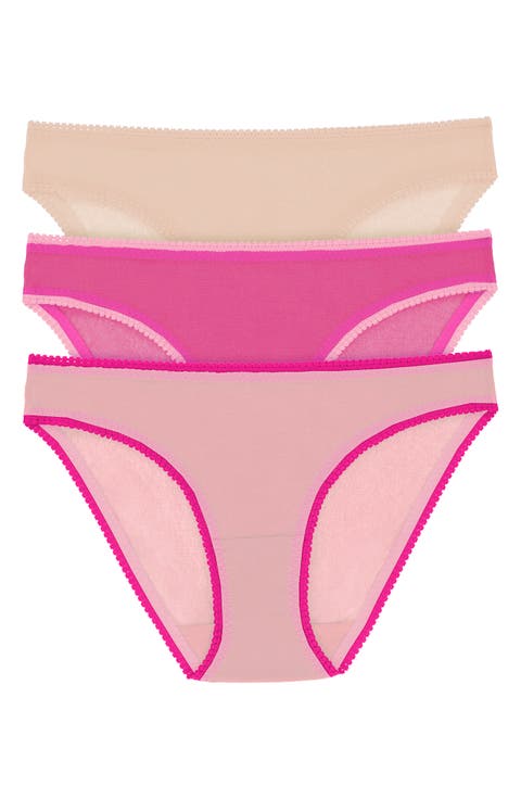3-Pack Mesh Hip Bikinis