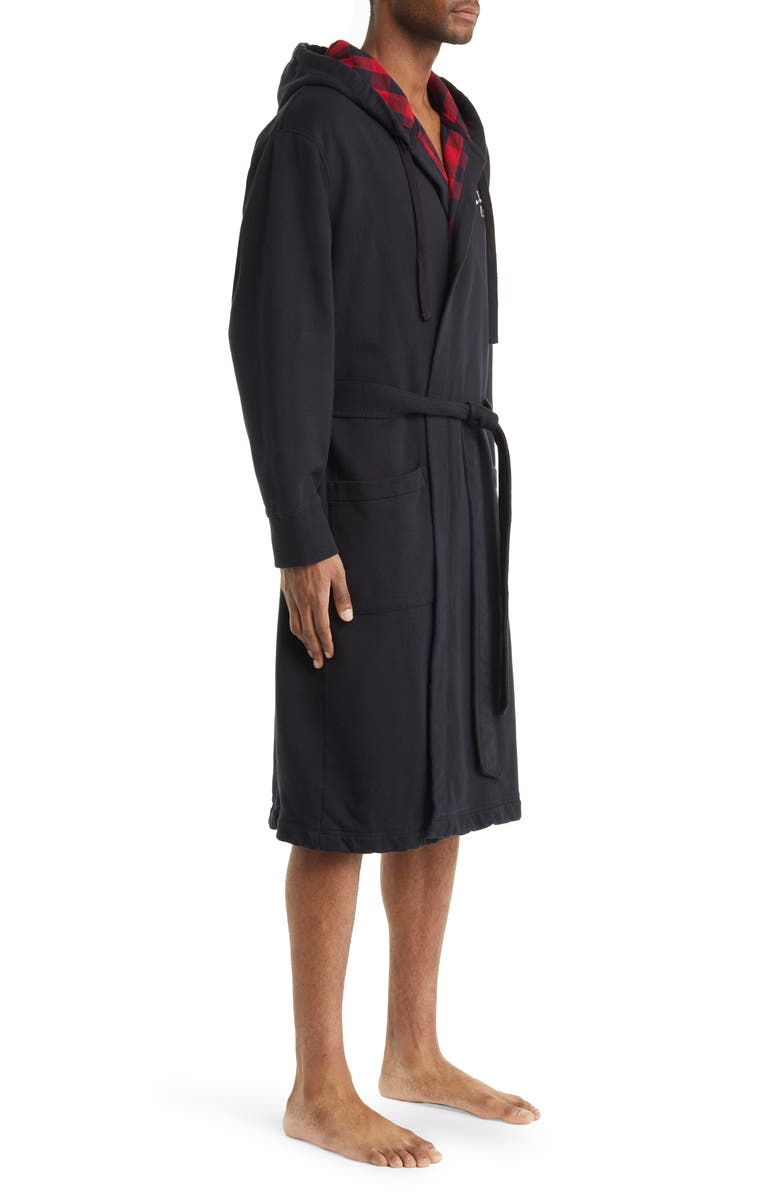 L.L.Bean Rugby Flannel Lined Hooded Robe, Alternate, color, 