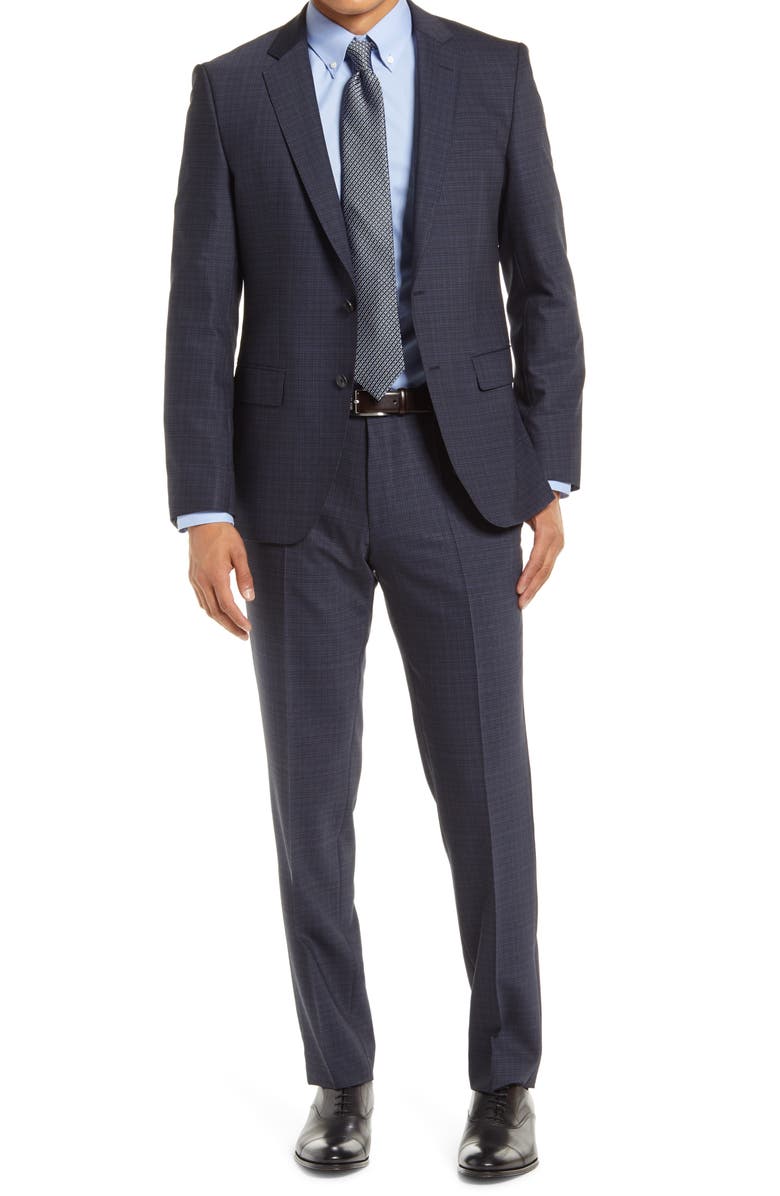BOSS Huge/Genius Slim Fit Microcheck Suit, Main, color,