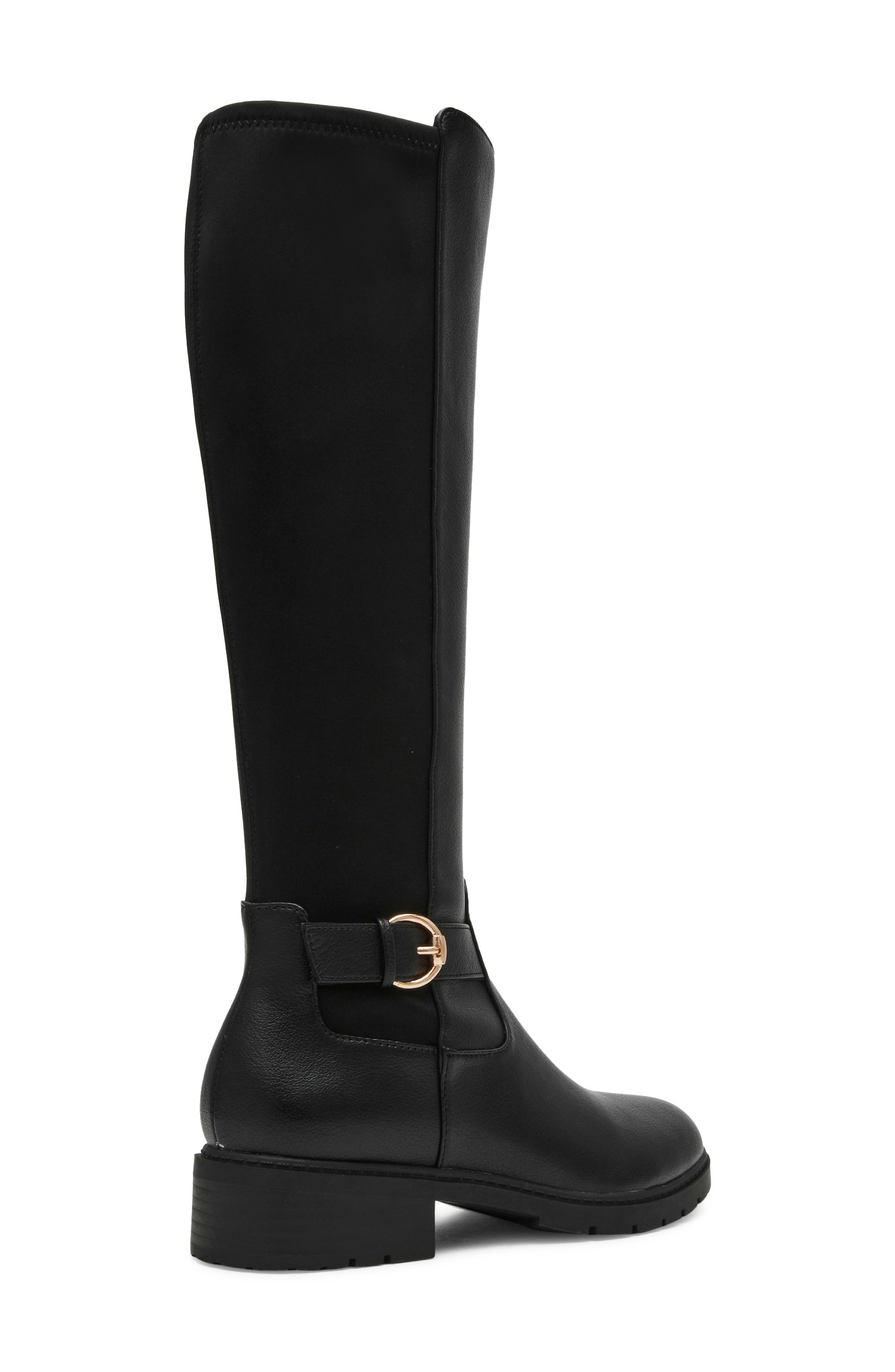 Folke Faux Leather Tall Boot, Alternate, color, BLACK PU-SBPU