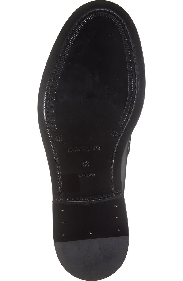 Burberry Croftwood Check Leather Penny Loafer, Alternate, color, Black